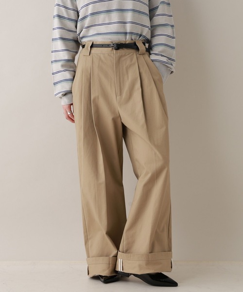 RAGEBLUE(レイジブルー)の「ダブルタックチノワイドパンツ(チノパンツ・レディース・ベージュ/ブラック・FREE)」の10枚目の写真