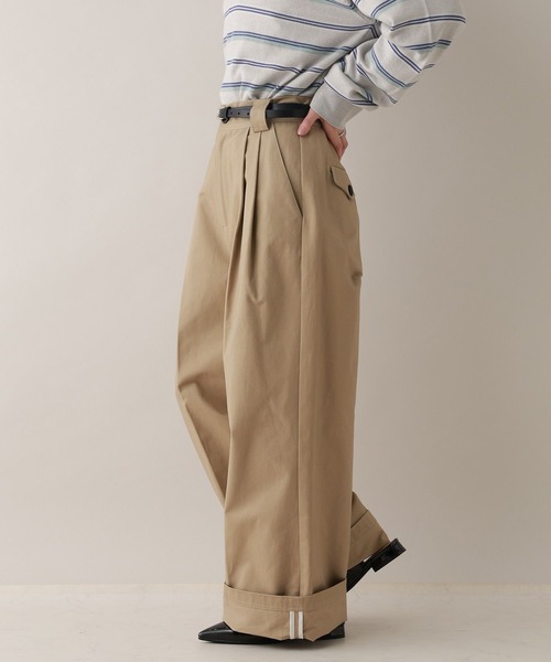 RAGEBLUE(レイジブルー)の「ダブルタックチノワイドパンツ(チノパンツ・レディース・ベージュ/ブラック・FREE)」の11枚目の写真