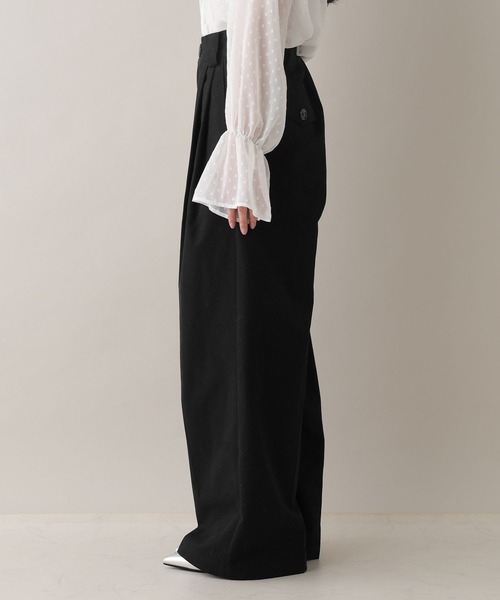 RAGEBLUE(レイジブルー)の「ダブルタックチノワイドパンツ(チノパンツ・レディース・ベージュ/ブラック・FREE)」の13枚目の写真