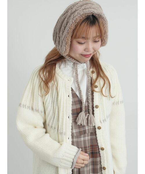 セール】ラウンド切替ステッチ前後2WAYニット（カーディガン/ボレロ