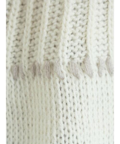 Samansa Mos2（サマンサ モスモス）の「ラウンド切替ステッチ前後2WAYニット（カーディガン/ボレロ・レディース・オフホワイト/チャコールグレー/ベージュ・F）」の15枚目の写真