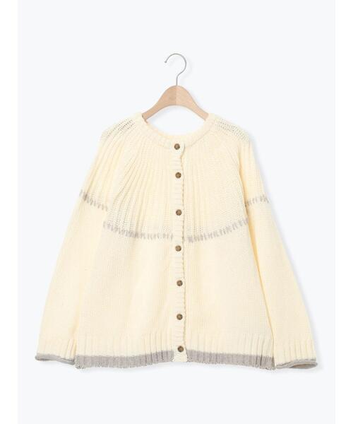 Samansa Mos2（サマンサ モスモス）の「ラウンド切替ステッチ前後2WAYニット（カーディガン/ボレロ・レディース・オフホワイト/チャコールグレー/ベージュ・F）」の16枚目の写真