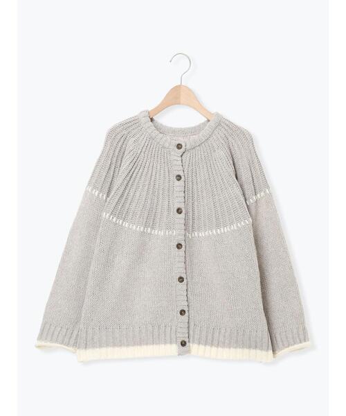 Samansa Mos2（サマンサ モスモス）の「ラウンド切替ステッチ前後2WAYニット（カーディガン/ボレロ・レディース・オフホワイト/チャコールグレー/ベージュ・F）」の18枚目の写真