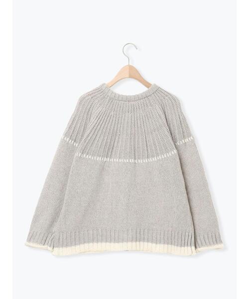 Samansa Mos2（サマンサ モスモス）の「ラウンド切替ステッチ前後2WAYニット（カーディガン/ボレロ・レディース・オフホワイト/チャコールグレー/ベージュ・F）」の19枚目の写真