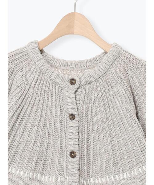 Samansa Mos2（サマンサ モスモス）の「ラウンド切替ステッチ前後2WAYニット（カーディガン/ボレロ・レディース・オフホワイト/チャコールグレー/ベージュ・F）」の20枚目の写真