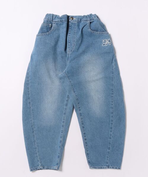 GROOVY COLORS(グルービーカラーズ)の「8oz Denim Barrel Leg Long Pants(その他パンツ・キッズ・ブルー・135/145)」の3枚目の写真