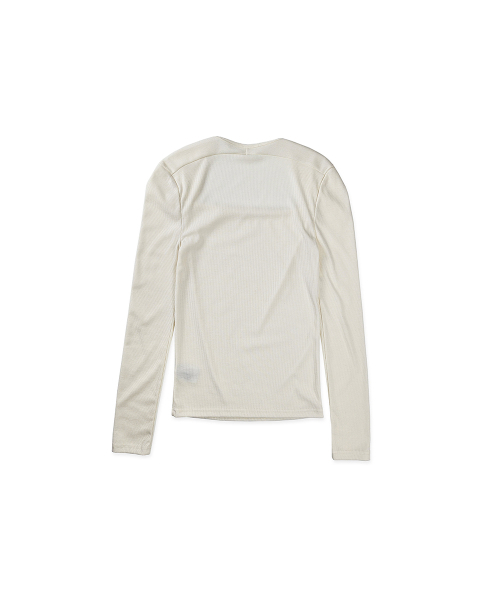 320SHOWROOM(320ショールーム)の「Square Neck Shoulder Pintuck Ribbed T-Shirt Ivory(Tシャツ/カットソー・レディース・アイボリー・FREE)」の5枚目の写真