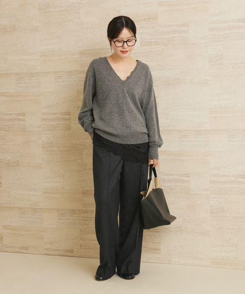 セール】W/CAS Vネックプルオーバー（ニット/セーター）｜Plage