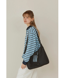ANC NYLON HOBO BAG & CARD WALLET SET_BLACK