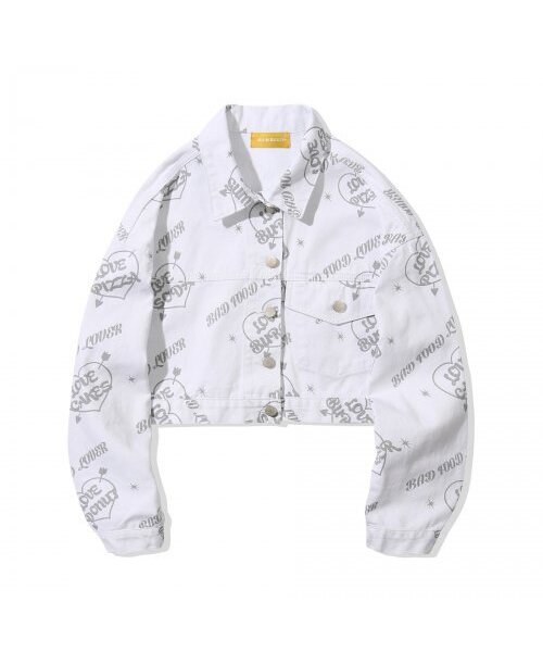 MAINBOOTH(メインブース)の「Love JF Crop Jacket(WHITE)(デニムジャケット・レディース・その他・ONE SIZE)」の3枚目の写真