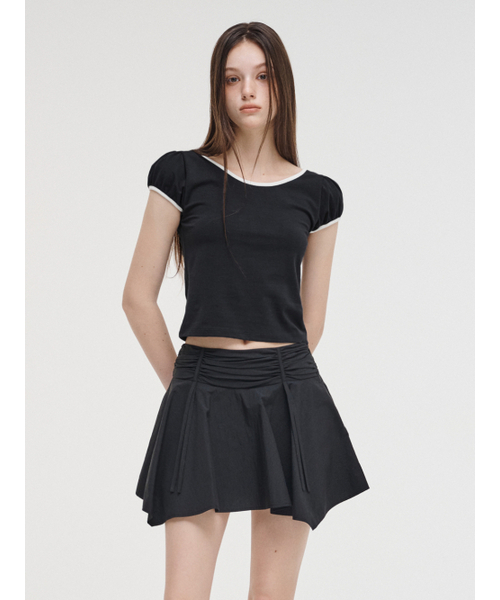 ETMON(エトモン)の「Back Ribbon T-Shirt Black(スカート・レディース・その他・FREE)」の1枚目の写真