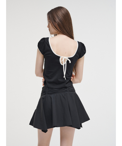 ETMON(エトモン)の「Back Ribbon T-Shirt Black(スカート・レディース・その他・FREE)」の2枚目の写真