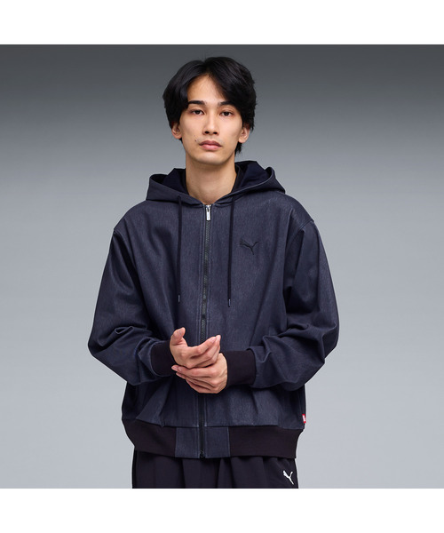 PUMA（プーマ）の「PUMA プーマ メンズ ESS エレベーテッド デニムライク フーディ（ナイロンジャケット・メンズ・ネイビー/ブラック・SMALL/X-LARGE/XX-LARGE/MEDIUM/LARGE）」の7枚目の写真