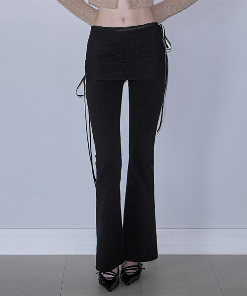 Sha Layered Boots Cut Pants [Black]