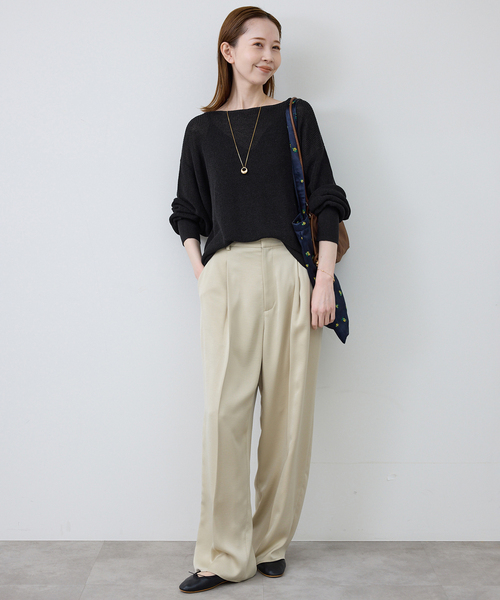 SLOBE IENA(スローブイエナ)の「《追加》リネン混畦ニット(ニット/セーター・レディース・ホワイト/ピンク/ブラック/サックスブルー・FREE)」の13枚目の写真