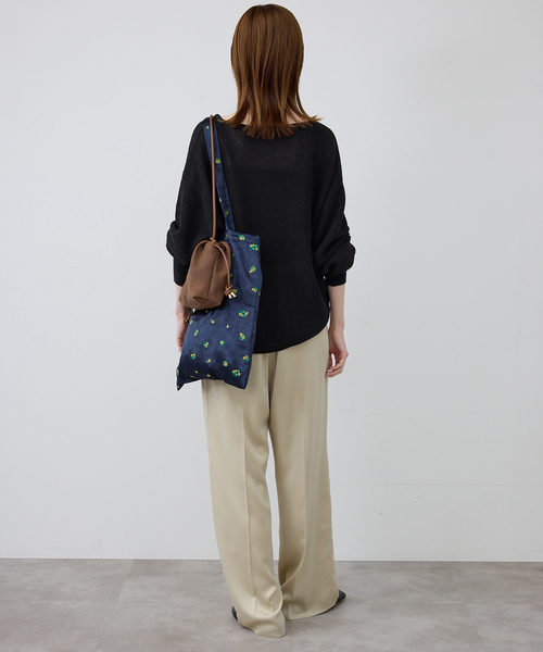 SLOBE IENA(スローブイエナ)の「《追加》リネン混畦ニット(ニット/セーター・レディース・ホワイト/ピンク/ブラック/サックスブルー・FREE)」の15枚目の写真