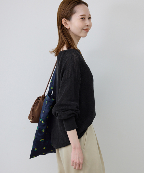 SLOBE IENA(スローブイエナ)の「《追加》リネン混畦ニット(ニット/セーター・レディース・ホワイト/ピンク/ブラック/サックスブルー・FREE)」の18枚目の写真