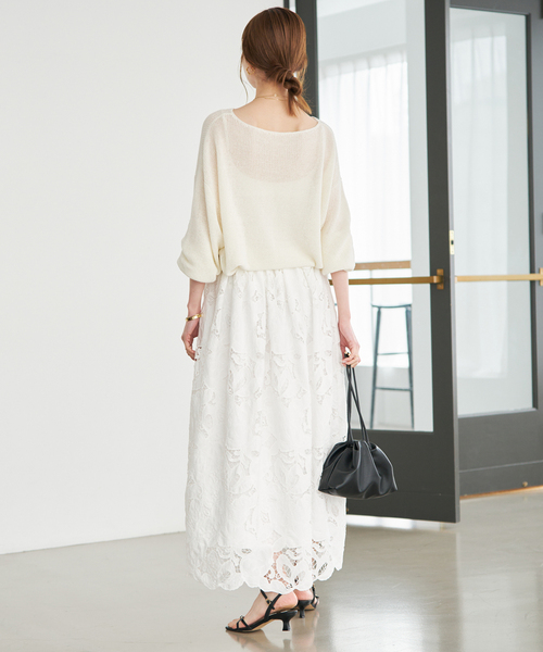 【美品・定価2.9万】ESTNATION ニットポロ L オフホワイト MISCH MASCH（ミッシュマッシュ） ニット セーター ZOZO限定 ふわもこ