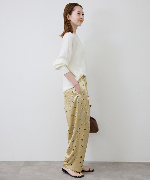 SLOBE IENA(スローブイエナ)の「《追加》リネン混畦ニット(ニット/セーター・レディース・ホワイト/ピンク/ブラック/サックスブルー・FREE)」の8枚目の写真