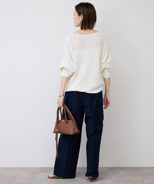 SLOBE IENA(スローブイエナ)の「《追加》リネン混畦ニット(ニット/セーター・レディース・ホワイト/ピンク/ブラック/サックスブルー・FREE)」の14枚目の写真