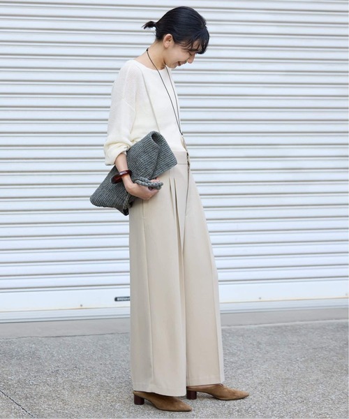 SLOBE IENA(スローブイエナ)の「《追加》リネン混畦ニット(ニット/セーター・レディース・ホワイト/ピンク/ブラック/サックスブルー・FREE)」の16枚目の写真