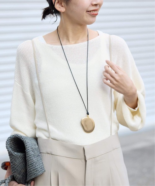 SLOBE IENA(スローブイエナ)の「《追加》リネン混畦ニット(ニット/セーター・レディース・ホワイト/ピンク/ブラック/サックスブルー・FREE)」の18枚目の写真