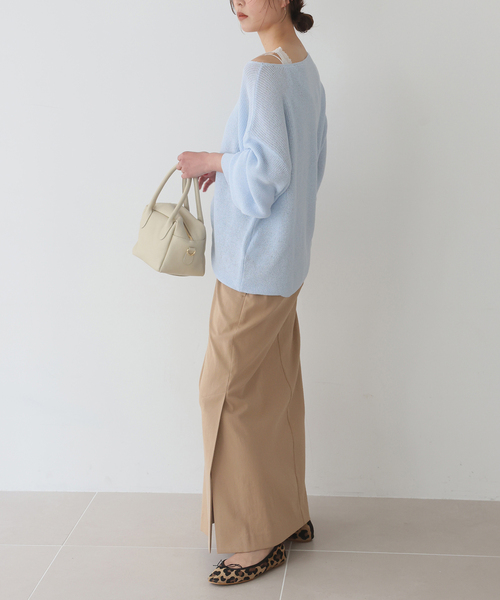 SLOBE IENA(スローブイエナ)の「《追加》リネン混畦ニット(ニット/セーター・レディース・ホワイト/ピンク/ブラック/サックスブルー・FREE)」の21枚目の写真