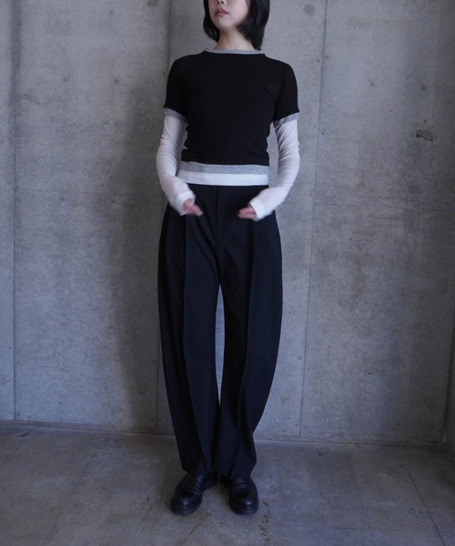 G.V.G.V.(ジーヴィージーヴィー)の「LAYERED L/S TOP(Tシャツ/カットソー・レディース・ブラウン/ブラック・ONE SIZE)」の16枚目の写真