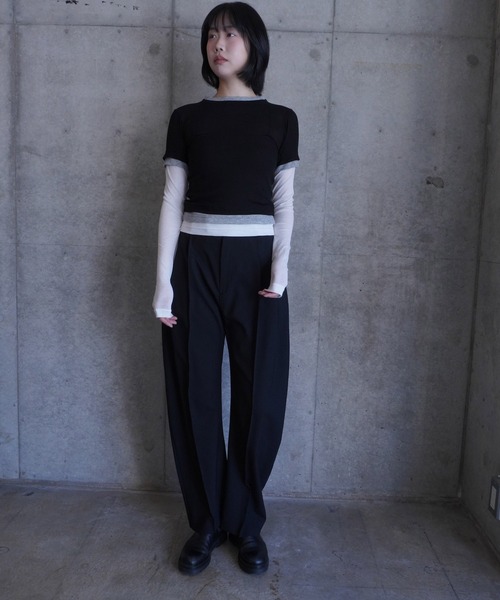 G.V.G.V.(ジーヴィージーヴィー)の「LAYERED L/S TOP(Tシャツ/カットソー・レディース・ブラウン/ブラック・ONE SIZE)」の15枚目の写真