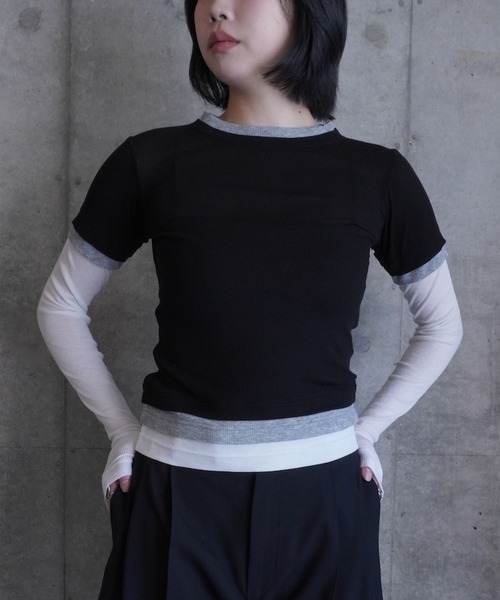 G.V.G.V.(ジーヴィージーヴィー)の「LAYERED L/S TOP(Tシャツ/カットソー・レディース・ブラウン/ブラック・ONE SIZE)」の20枚目の写真