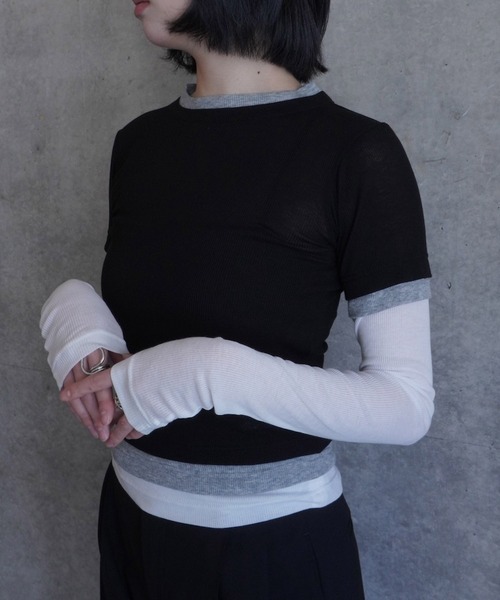 G.V.G.V.(ジーヴィージーヴィー)の「LAYERED L/S TOP(Tシャツ/カットソー・レディース・ブラウン/ブラック・ONE SIZE)」の18枚目の写真