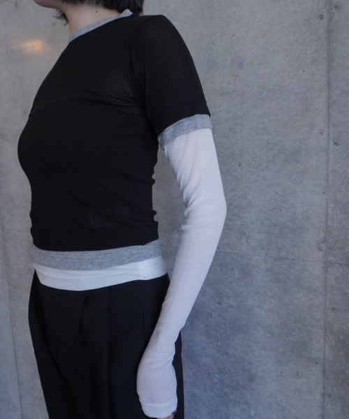 G.V.G.V.(ジーヴィージーヴィー)の「LAYERED L/S TOP(Tシャツ/カットソー・レディース・ブラウン/ブラック・ONE SIZE)」の19枚目の写真