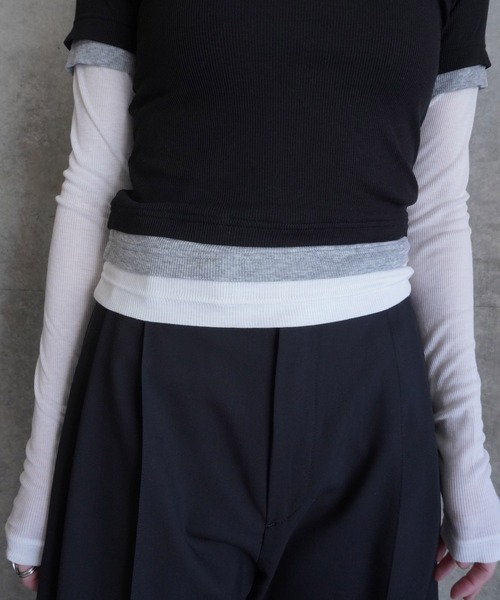 G.V.G.V.(ジーヴィージーヴィー)の「LAYERED L/S TOP(Tシャツ/カットソー・レディース・ブラウン/ブラック・ONE SIZE)」の17枚目の写真