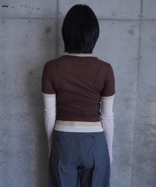 G.V.G.V.(ジーヴィージーヴィー)の「LAYERED L/S TOP(Tシャツ/カットソー・レディース・ブラウン/ブラック・ONE SIZE)」の9枚目の写真