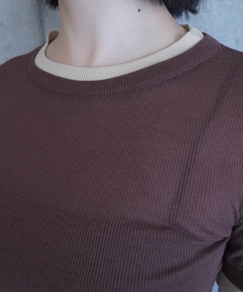 G.V.G.V.(ジーヴィージーヴィー)の「LAYERED L/S TOP(Tシャツ/カットソー・レディース・ブラウン/ブラック・ONE SIZE)」の7枚目の写真