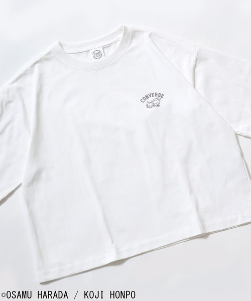 OSAMU GOODS(オサムグッズ)の「CONVERSE White×OSAMU GOODSコラボ イラストキャラクタープリント&サガラ刺繍 半袖Tシャツ/ワイドシルエット(全5柄)(Tシャツ/カットソー・レディース・ブルー系その他3/ホワイト系その他/ホワイト/ブルー系その他2/ブラック系その他2/ブラック/ブラック系その他4/ホワイト系その他3/ホワイト系その他4/ブラック系その他3/ホワイト系その他2/ブラック系その他/ブルー/ブルー系その他4・L/M)」の3枚目の写真