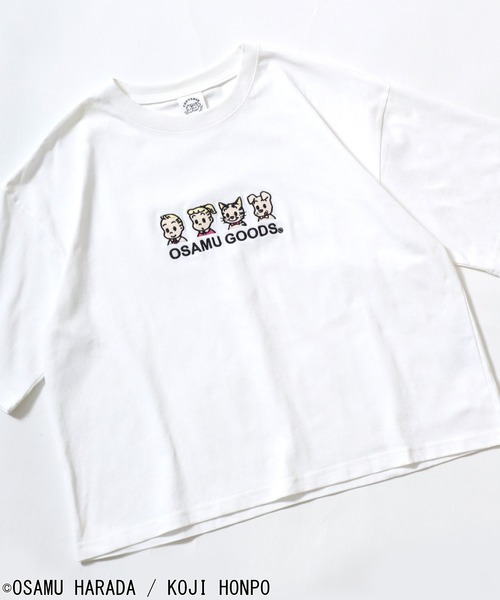 OSAMU GOODS(オサムグッズ)の「CONVERSE White×OSAMU GOODSコラボ イラストキャラクタープリント&サガラ刺繍 半袖Tシャツ/ワイドシルエット(全5柄)(Tシャツ/カットソー・レディース・ブルー系その他3/ホワイト系その他/ホワイト/ブルー系その他2/ブラック系その他2/ブラック/ブラック系その他4/ホワイト系その他3/ホワイト系その他4/ブラック系その他3/ホワイト系その他2/ブラック系その他/ブルー/ブルー系その他4・L/M)」の2枚目の写真
