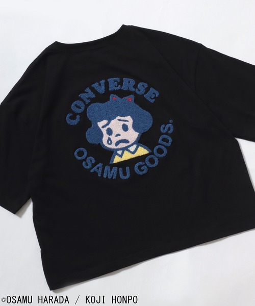 OSAMU GOODS(オサムグッズ)の「CONVERSE White×OSAMU GOODSコラボ イラストキャラクタープリント&サガラ刺繍 半袖Tシャツ/ワイドシルエット(全5柄)(Tシャツ/カットソー・レディース・ブルー系その他3/ホワイト系その他/ホワイト/ブルー系その他2/ブラック系その他2/ブラック/ブラック系その他4/ホワイト系その他3/ホワイト系その他4/ブラック系その他3/ホワイト系その他2/ブラック系その他/ブルー/ブルー系その他4・L/M)」の9枚目の写真