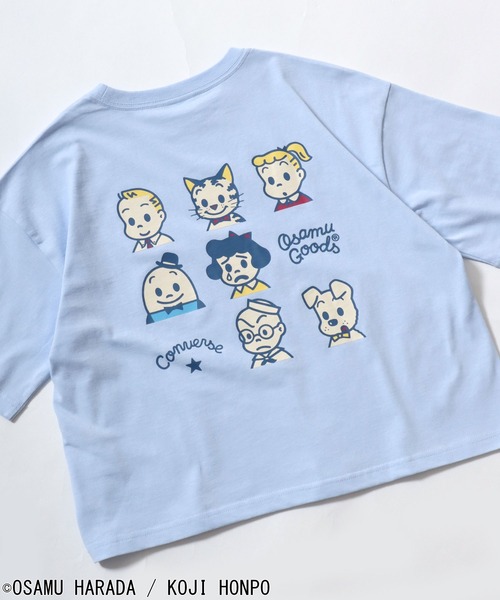 OSAMU GOODS(オサムグッズ)の「CONVERSE White×OSAMU GOODSコラボ イラストキャラクタープリント&サガラ刺繍 半袖Tシャツ/ワイドシルエット(全5柄)(Tシャツ/カットソー・レディース・ブルー系その他3/ホワイト系その他/ホワイト/ブルー系その他2/ブラック系その他2/ブラック/ブラック系その他4/ホワイト系その他3/ホワイト系その他4/ブラック系その他3/ホワイト系その他2/ブラック系その他/ブルー/ブルー系その他4・L/M)」の12枚目の写真