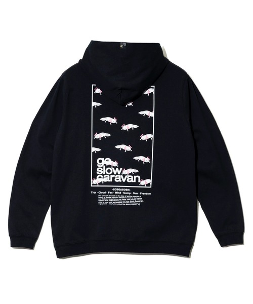 go slow caravan(ゴースローキャラバン)の「USA/C スクエアLOGO バックプリント ZIPフーディー(パーカー・メンズ・アイボリー/ブラック/ラベンダー・SMALL/MEDIUM/LARGE/X-LARGE)」の12枚目の写真