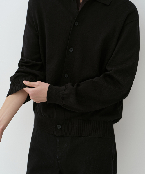 MUSINSA STANDARD（ムシンサスタンダード）の「ウォッシャブルスーピマコットンカラードカーディガン[ブラック]（カーディガン/ボレロ・メンズ・その他・SMALL/MEDIUM/LARGE/X-LARGE/2XL）」の6枚目の写真