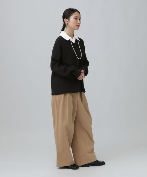 LEPSIM(レプシィム)の「5ゲージドッキングカラーVニット 642087(ニット/セーター・レディース・グレー/アイボリー/ブラック・FREE)」の14枚目の写真