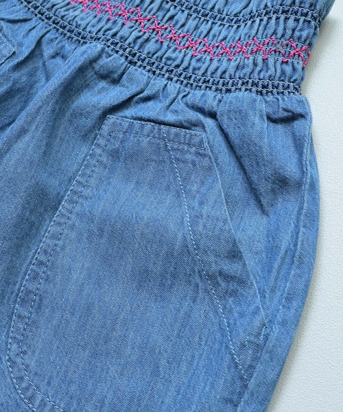 MARKEY'S（マーキーズ）の「デニムスモッキングキュロットパンツ（デニムパンツ・キッズ・ネイビー/ライトブルー・140/130/120/110/100/90/80/150）」の13枚目の写真