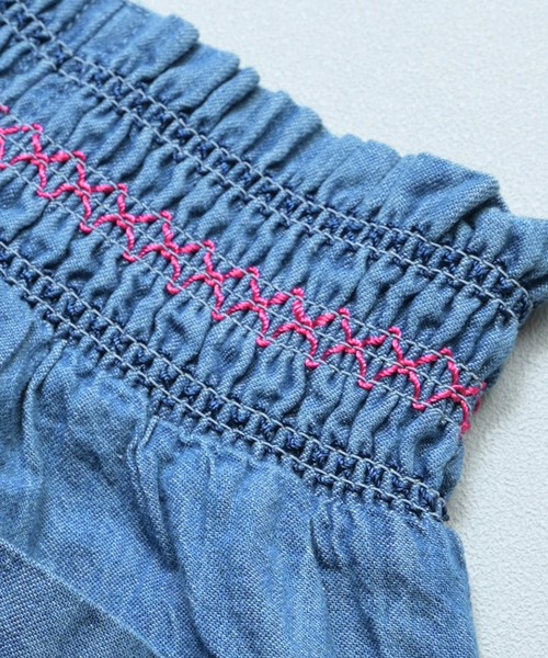 MARKEY'S（マーキーズ）の「デニムスモッキングキュロットパンツ（デニムパンツ・キッズ・ネイビー/ライトブルー・140/130/120/110/100/90/80/150）」の14枚目の写真