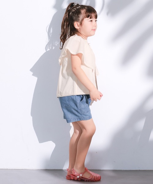 MARKEY'S（マーキーズ）の「デニムスモッキングキュロットパンツ（デニムパンツ・キッズ・ネイビー/ライトブルー・140/130/120/110/100/90/80/150）」の10枚目の写真