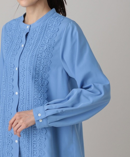 GLOBAL WORK(グローバルワーク)の「MATINEE LINE/フロントレースシャツ/632534(シャツ/ブラウス・レディース・ブラック/ブルー系その他/ホワイト系その他2・MEDIUM/LARGE)」の7枚目の写真