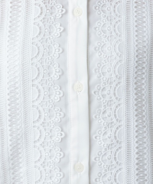 GLOBAL WORK(グローバルワーク)の「MATINEE LINE/フロントレースシャツ/632534(シャツ/ブラウス・レディース・ブラック/ブルー系その他/ホワイト系その他2・MEDIUM/LARGE)」の9枚目の写真