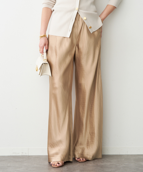 Deuxieme Classe(ドゥーズィエムクラス)の「GLOSSY SATIN イージーパンツ(スラックス・レディース・ブラック/ベージュ・34/36/38)」の21枚目の写真