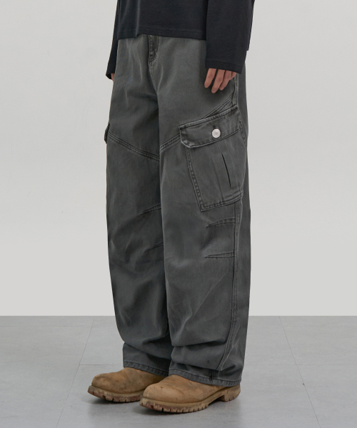 EXCONTAINER(エックスコンテナ)の「ヴィンテージダイングカーゴパンツ (グレー)(その他パンツ・メンズ・その他・MEDIUM/LARGE/X-LARGE/SMALL)」の1枚目の写真
