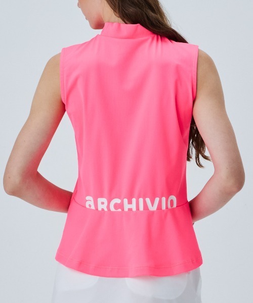 archivio(アルチビオ)の「<LADIES>バックロゴUV速乾ノースリプルオーバー(タンクトップ・レディース・ベージュ/ブラック/ホワイト/ピンク・L/M/S)」の13枚目の写真